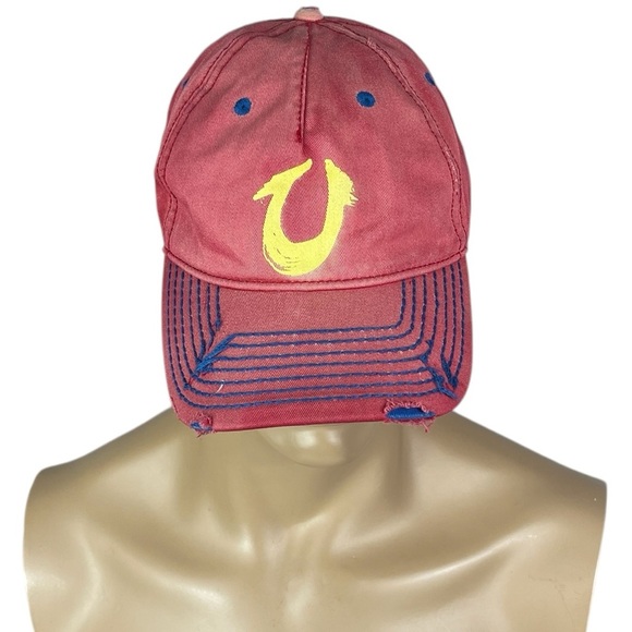 Men's True Religion Brand Leather Strap Designer Baseball Cap OS